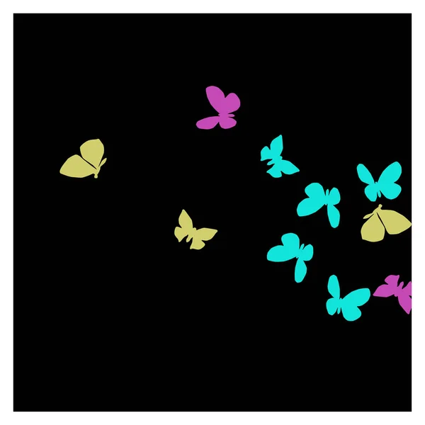 Fond Été Avec Des Papillons Colorés Fond Vectoriel Avec Papillon — Image vectorielle