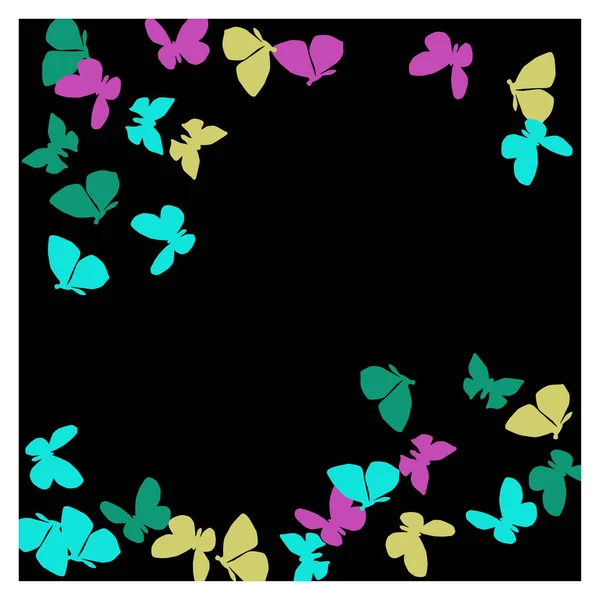Fondo Verano Con Mariposas Coloridas Fondo Vectorial Con Polilla — Vector de stock