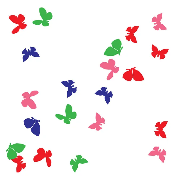 Zomer Achtergrond Met Kleurrijke Vlinders Vector Achtergrond Met Vlinder — Stockvector
