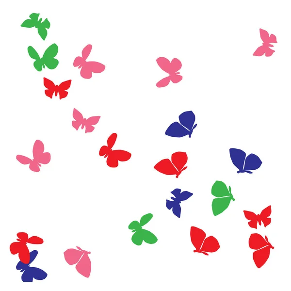 Θερινό Φόντο Πολύχρωμες Πεταλούδες Διάνυσμα Φόντου Σκώρο — Διανυσματικό Αρχείο