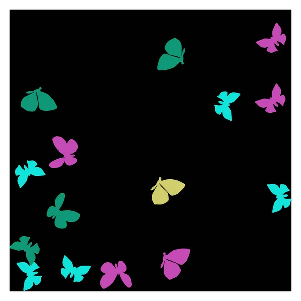 Fondo Verano Con Mariposas Coloridas Fondo Vectorial Con Polilla — Vector de stock