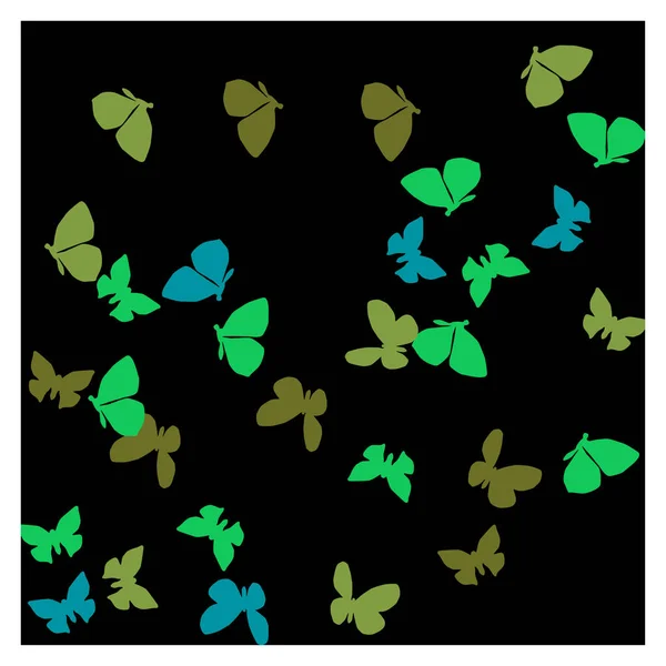 Θερινό Φόντο Πολύχρωμες Πεταλούδες Διάνυσμα Φόντου Σκώρο — Διανυσματικό Αρχείο
