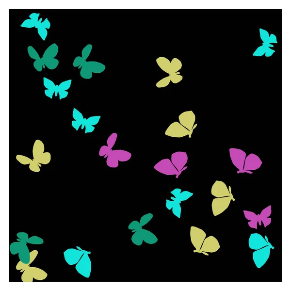 Летний Фон Красочными Бабочками Векторный Фон Молью — стоковый вектор