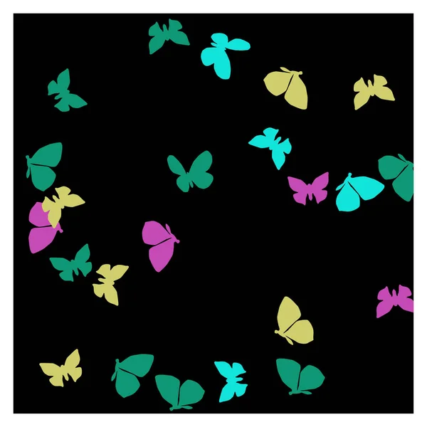 Summer Background Colorful Butterflies Vector Background Moth — Stock Vector