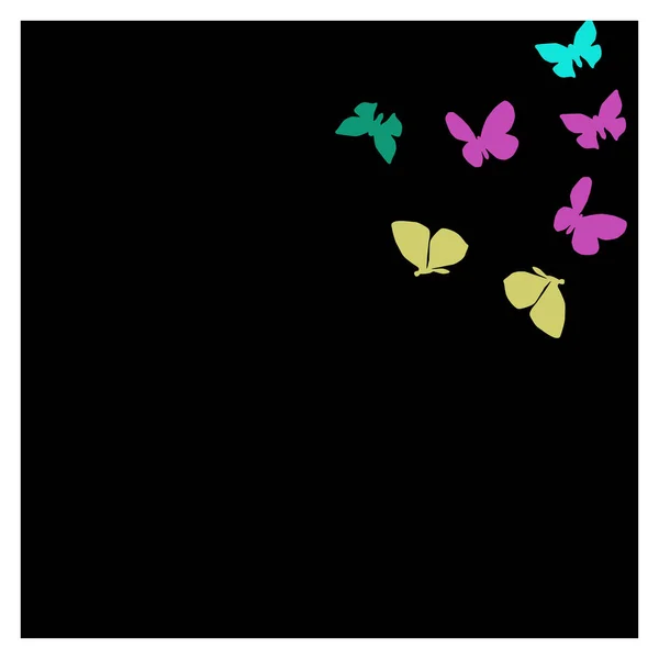 Fondo Verano Con Mariposas Coloridas Fondo Vectorial Con Polilla — Vector de stock