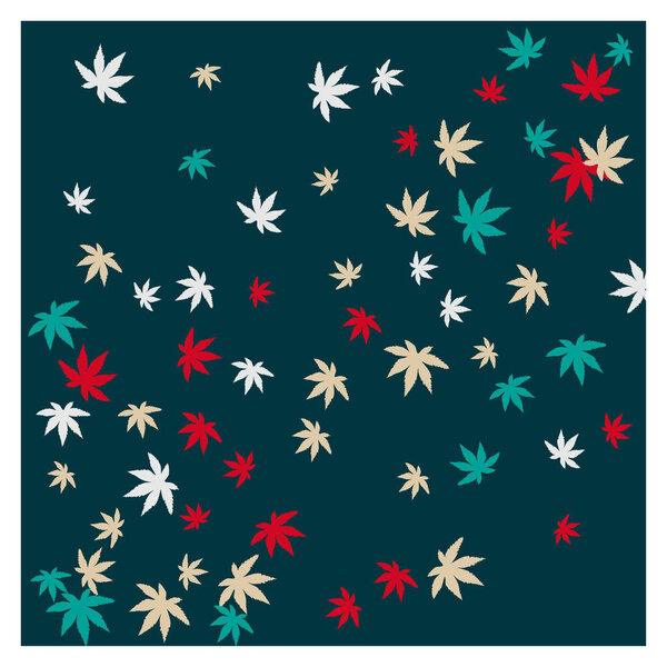 Симпатичный вегетативный узор с простыми листьями для поздравительной открытки или плаката. Векторный фон для весеннего или летнего дизайна