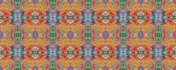 Watercolor Tile Seamless Pattern Mosaic Background Geometric Print Shibori Background — Stock Photo, Image