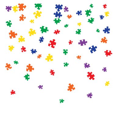 Arkaplan deseni. Bulmaca parçaları ve büyük fikirler tasarımı, vektör illüstrasyon grafiği