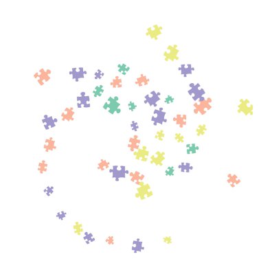 Arkaplan deseni. Bulmaca parçaları ve büyük fikirler tasarımı, vektör illüstrasyon grafiği