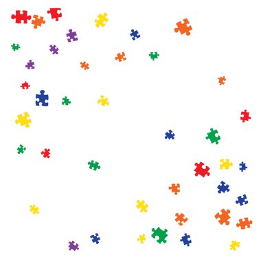 Arkaplan deseni. Bulmaca parçaları ve büyük fikirler tasarımı, vektör illüstrasyon grafiği