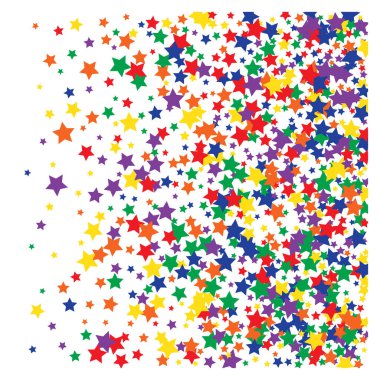 Renkli Yıldızlar Konfeti, Gizemli Parlak Vektör Arkaplanı. Parlak Sihirli Parıltı, Işıklar. Reklamlar, posterler için Düşen Renkli Yıldızlar Konfeti. 