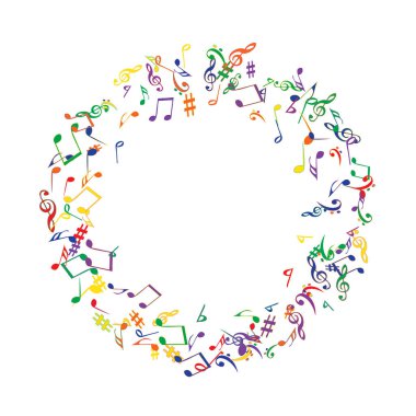 Müzikal İşaretler Notlarla Modern Arkaplan. Müzikal Poster için Vektör Elemanı