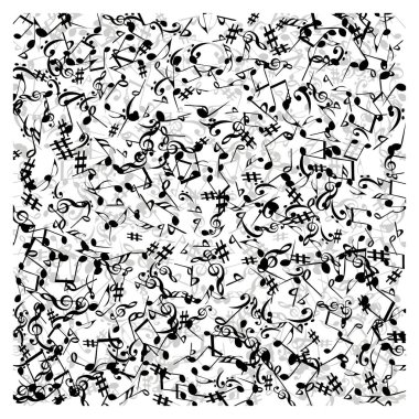 Müzikal İşaretler Notlarla Modern Arkaplan. Müzikal Poster için Vektör Elemanı