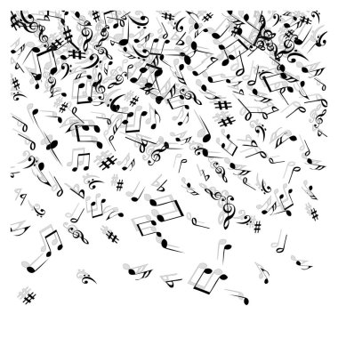 Müzikal İşaretler Notlarla Modern Arkaplan. Müzikal Poster için Vektör Elemanı