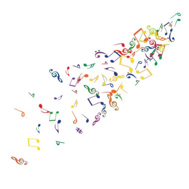 Müzikal İşaretler Notlarla Modern Arkaplan. Müzikal Poster için Vektör Elemanı