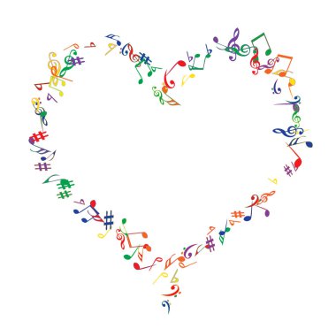 Müzikal İşaretler Notlarla Modern Arkaplan. Müzikal Poster için Vektör Elemanı