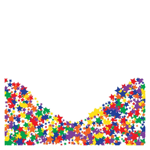 Estrelas Coloridas Queda Festiva Confetti Vector Fundo —  Vetores de Stock