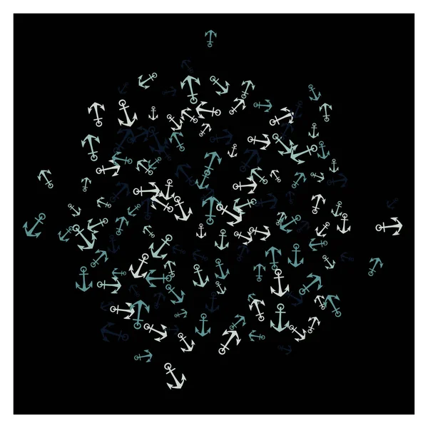 Fundo Verão Bonito Com Âncoras Âncora Estilo Livre Dos Desenhos — Vetor de Stock