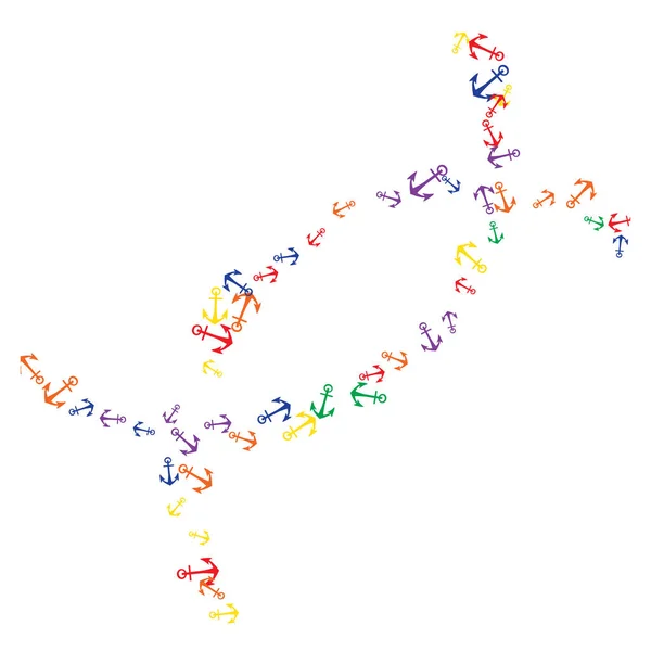 Красивый Летний Фон Якорями Анекдот Свободном Стиле — стоковый вектор