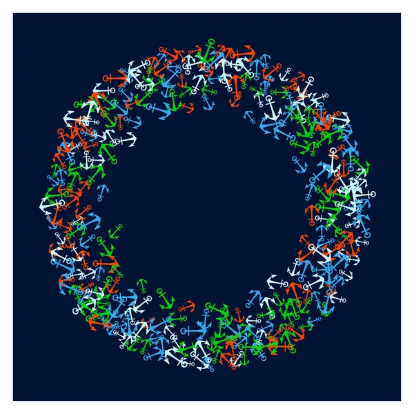 Красивый Летний Фон Якорями Анекдот Свободном Стиле — стоковый вектор