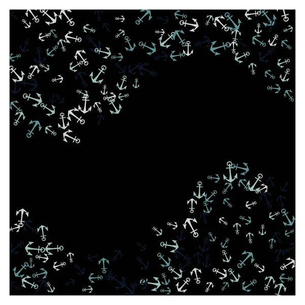 Fundo Verão Bonito Com Âncoras Âncora Estilo Livre Dos Desenhos — Vetor de Stock
