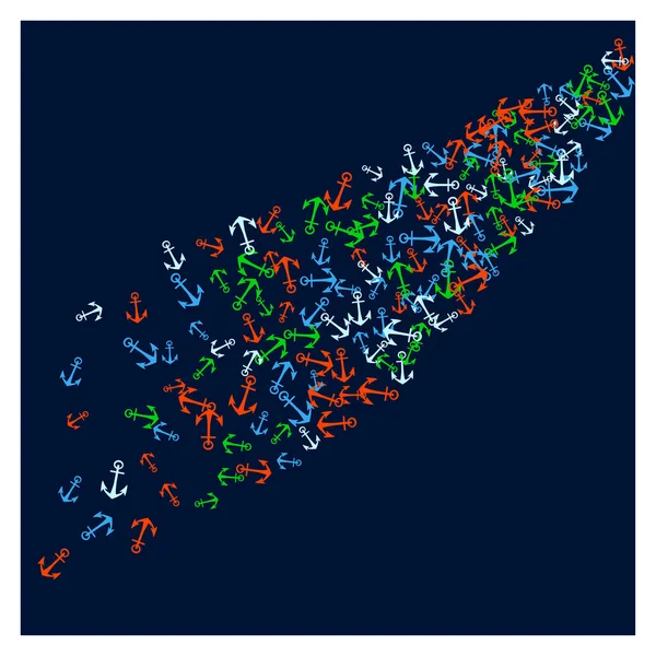 Fundo Verão Bonito Com Âncoras Âncora Estilo Livre Dos Desenhos — Vetor de Stock