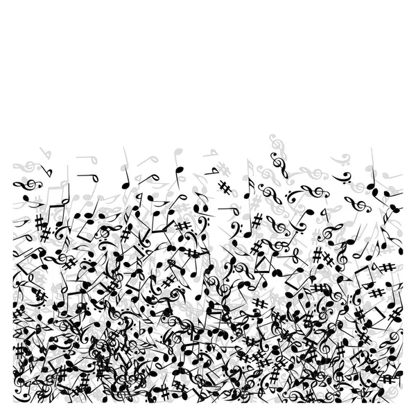Müzikal İşaretler Notlarla Modern Arkaplan. Müzikal Poster için Vektör Elemanı
