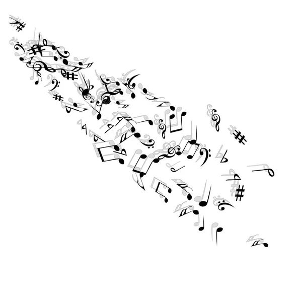 Signes Musicaux Contexte Moderne Avec Notes Élément Vectoriel Pour Affiche — Image vectorielle