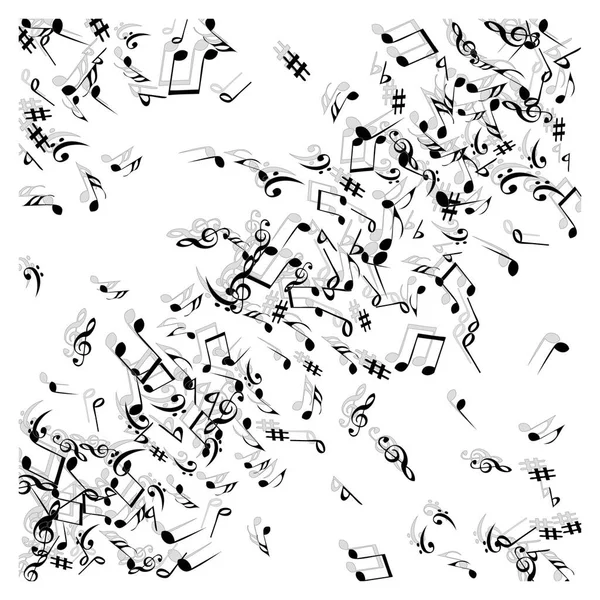 Muzikale Tekens Moderne Achtergrond Met Notities Vectorelement Voor Muziekposter — Stockvector