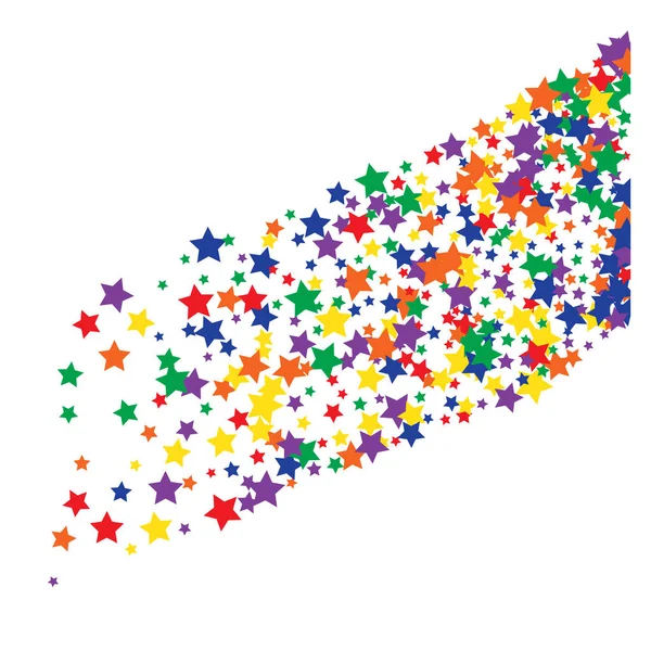 Festive Falling Colorful Stars Confetti Vector Background — Stock Vector