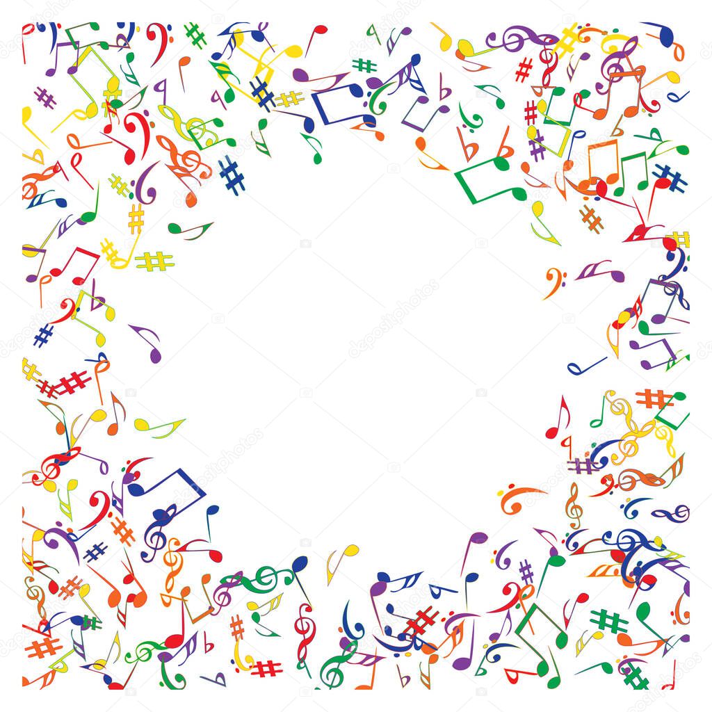 Musical Signs. Modern Background with Notes. Vector Element for Musical Poster