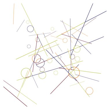 Geometrik Memphis Geçmişi. Kartpostal, Yazdırma, Banner ya da Poster için Basit Desen. Yüzükler ve Satırlarla Modern Soyut Arkaplan. 