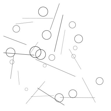 Geometrik Memphis Geçmişi. Kartpostal, Yazdırma, Banner ya da Poster için Basit Desen. Yüzükler ve Satırlarla Modern Soyut Arkaplan. 