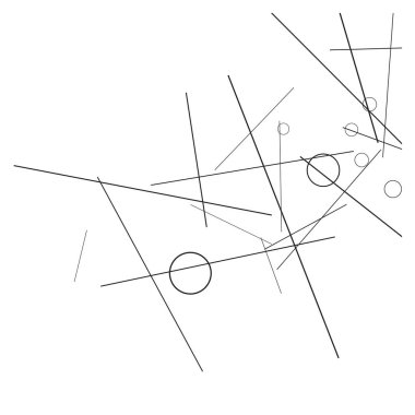 Geometrik Memphis Geçmişi. Kartpostal, Yazdırma, Banner ya da Poster için Basit Desen. Yüzükler ve Satırlarla Modern Soyut Arkaplan. 