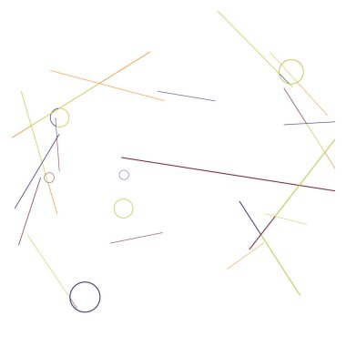 Geometrik Memphis Geçmişi. Kartpostal, Yazdırma, Banner ya da Poster için Basit Desen. Yüzükler ve Satırlarla Modern Soyut Arkaplan. 