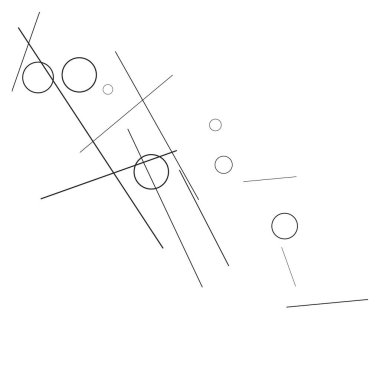 Geometrik Memphis Geçmişi. Kartpostal, Yazdırma, Banner ya da Poster için Basit Desen. Yüzükler ve Satırlarla Modern Soyut Arkaplan. 