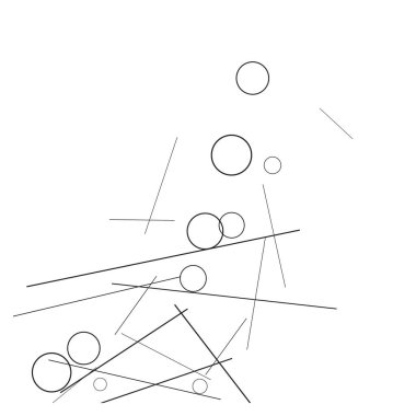 Geometrik Memphis Geçmişi. Kartpostal, Yazdırma, Banner ya da Poster için Basit Desen. Yüzükler ve Satırlarla Modern Soyut Arkaplan. 