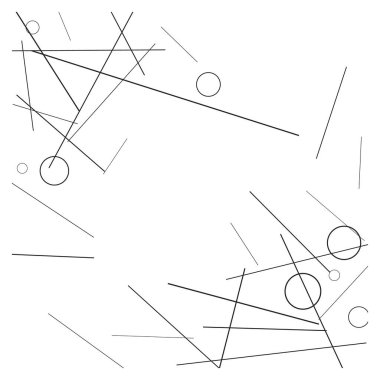 Geometrik Memphis Geçmişi. Kartpostal, Yazdırma, Banner ya da Poster için Basit Desen. Yüzükler ve Satırlarla Modern Soyut Arkaplan. 