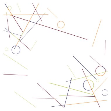 Geometrik Memphis Geçmişi. Kartpostal, Yazdırma, Banner ya da Poster için Basit Desen. Yüzükler ve Satırlarla Modern Soyut Arkaplan. 