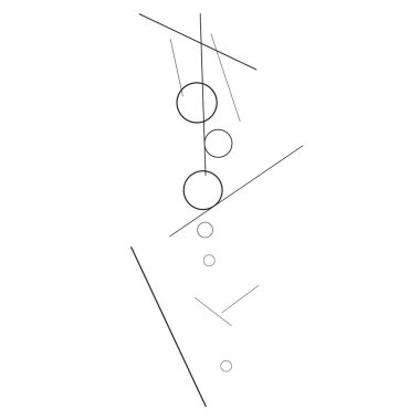 Geometrik Memphis Geçmişi. Kartpostal, Yazdırma, Banner ya da Poster için Basit Desen. Yüzükler ve Satırlarla Modern Soyut Arkaplan. 