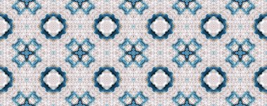 Etnik mavi desen. Geometri tarzı. Suluboya fayans. Kusursuz desen. Renkli bir antika geçmişi var. Organik tasarım. Kusursuz bir doku. Halk tasarımı.