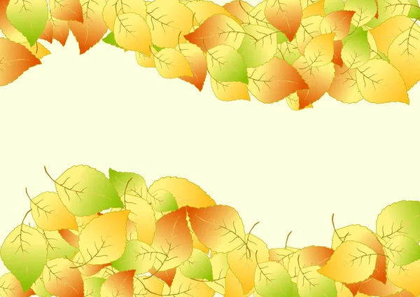 Modello Carino Con Foglie Biglietto Auguri Poster Sfondo Vettoriale Autumn — Vettoriale Stock