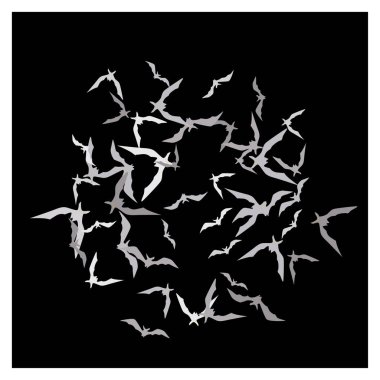 Uçan yarasalarla cadılar bayramı arkaplanı. Cadılar Bayramı parti kartı arkaplan şablonu. 