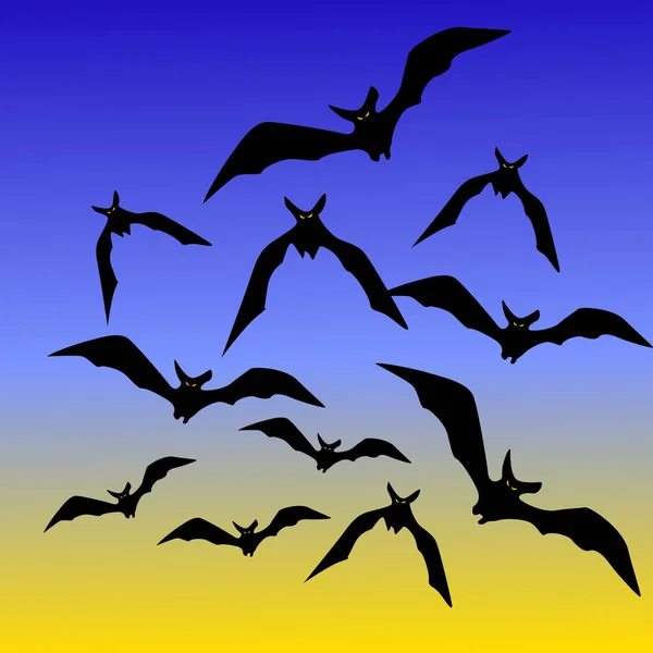 Haloween Fundo Com Morcegos Voadores Modelo Fundo Haloween Party Card — Vetor de Stock