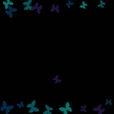 Renkli Kelebeklerle Yaz Arkaplanı. Güzel Kelebek Siluetleriyle Basit Kadınsı Desen