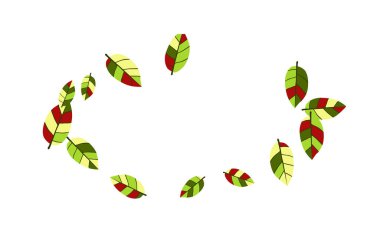 Tebrik Kartı ya da Poster Yapraklı Şirin Desen. İlkbahar, Sonbahar veya Yaz Tasarımı için Vektör Arkaplanı.