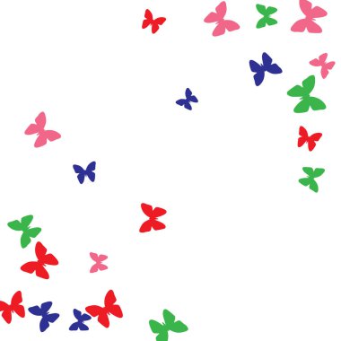 Renkli Kelebeklerle Yaz Arkaplanı. Güzel Kelebek Siluetleriyle Basit Kadınsı Desen