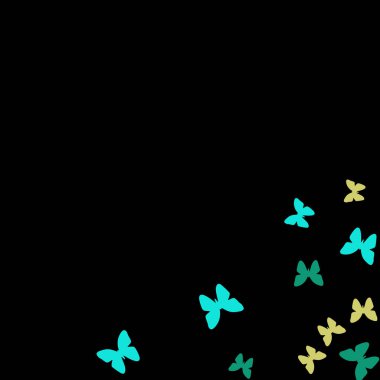 Renkli Kelebeklerle Yaz Arkaplanı. Güzel Kelebek Siluetleriyle Basit Kadınsı Desen