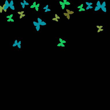 Renkli Kelebeklerle Yaz Arkaplanı. Güzel Kelebek Siluetleriyle Basit Kadınsı Desen