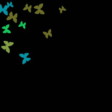 Renkli Kelebeklerle Yaz Arkaplanı. Güzel Kelebek Siluetleriyle Basit Kadınsı Desen